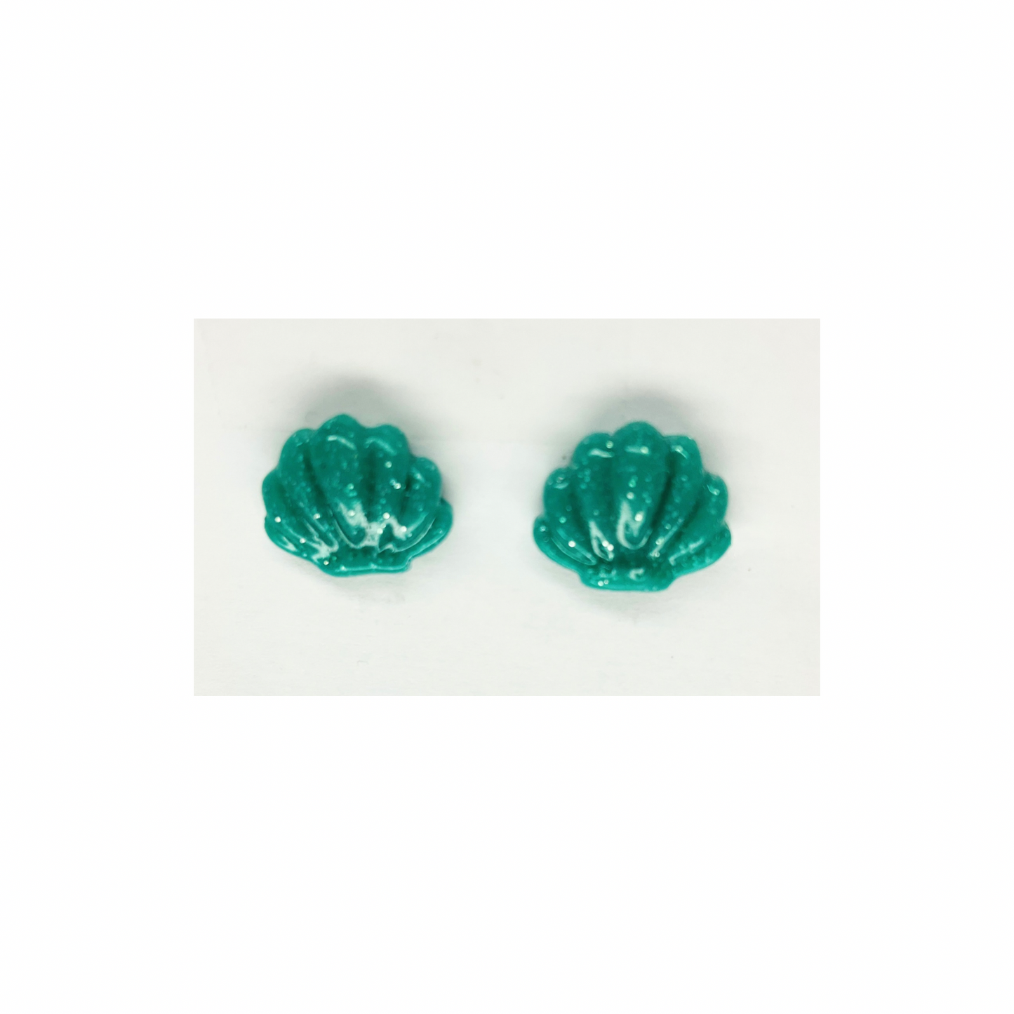 Green Sparkle Shell Stud Earrings | Crafting By BB