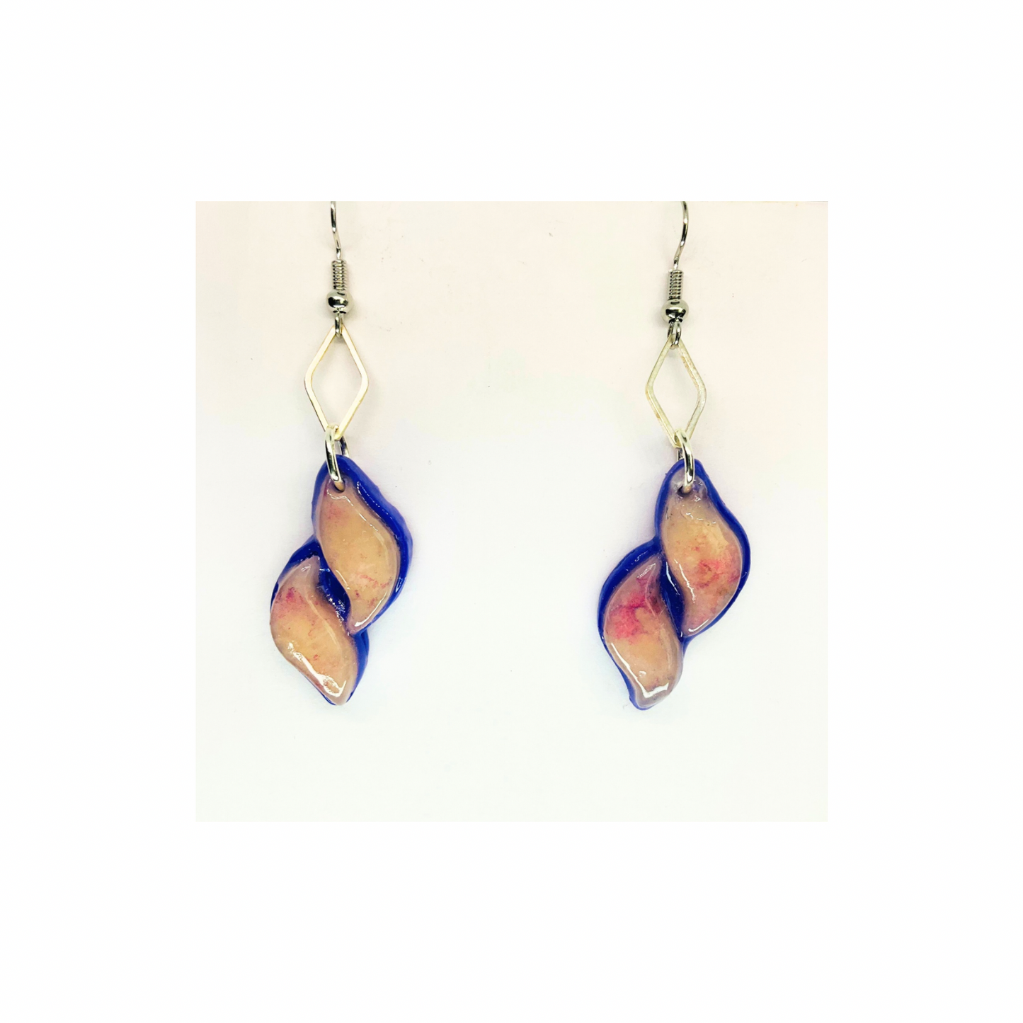 Purple Translucent Layered Swirl Dangle Earrings for Female - Fashion Accessory