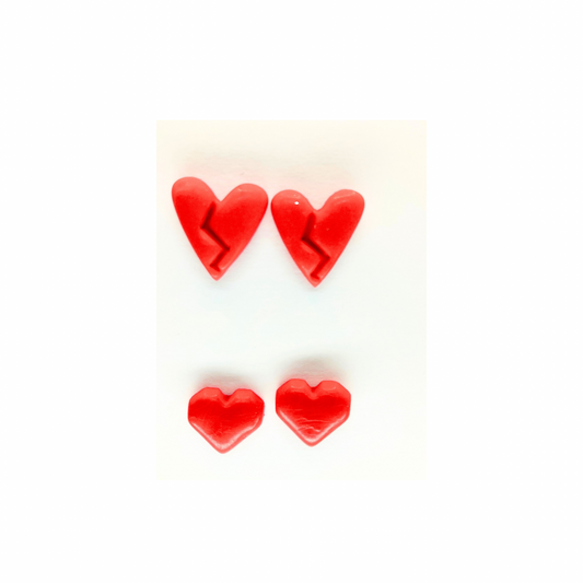 Red Heart Stud Earrings