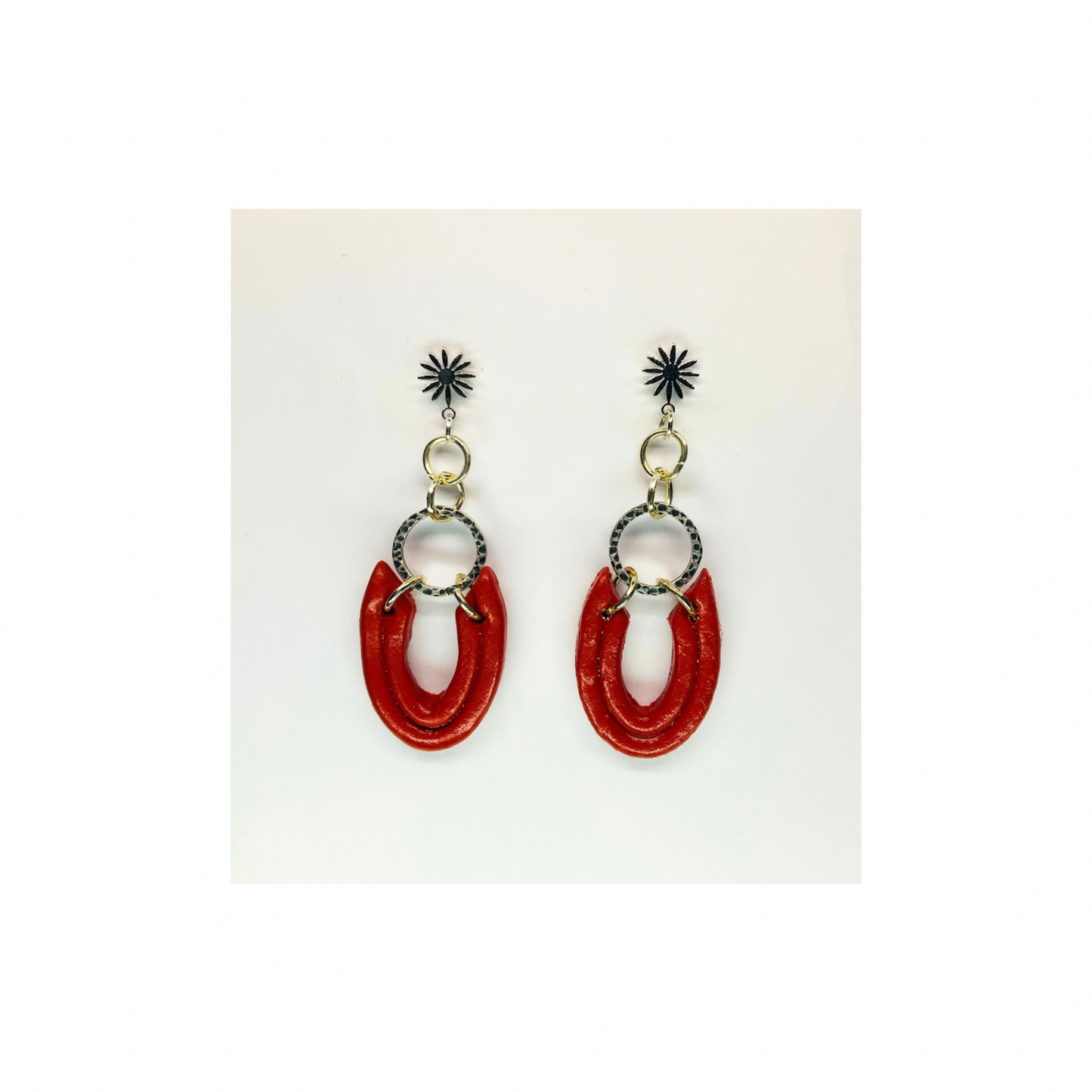 Sienna Loop Silver and Gold Dangle with Star Stud Earrings