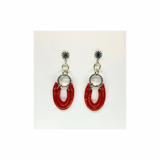 Sienna Loop Silver and Gold Dangle with Star Stud Earrings