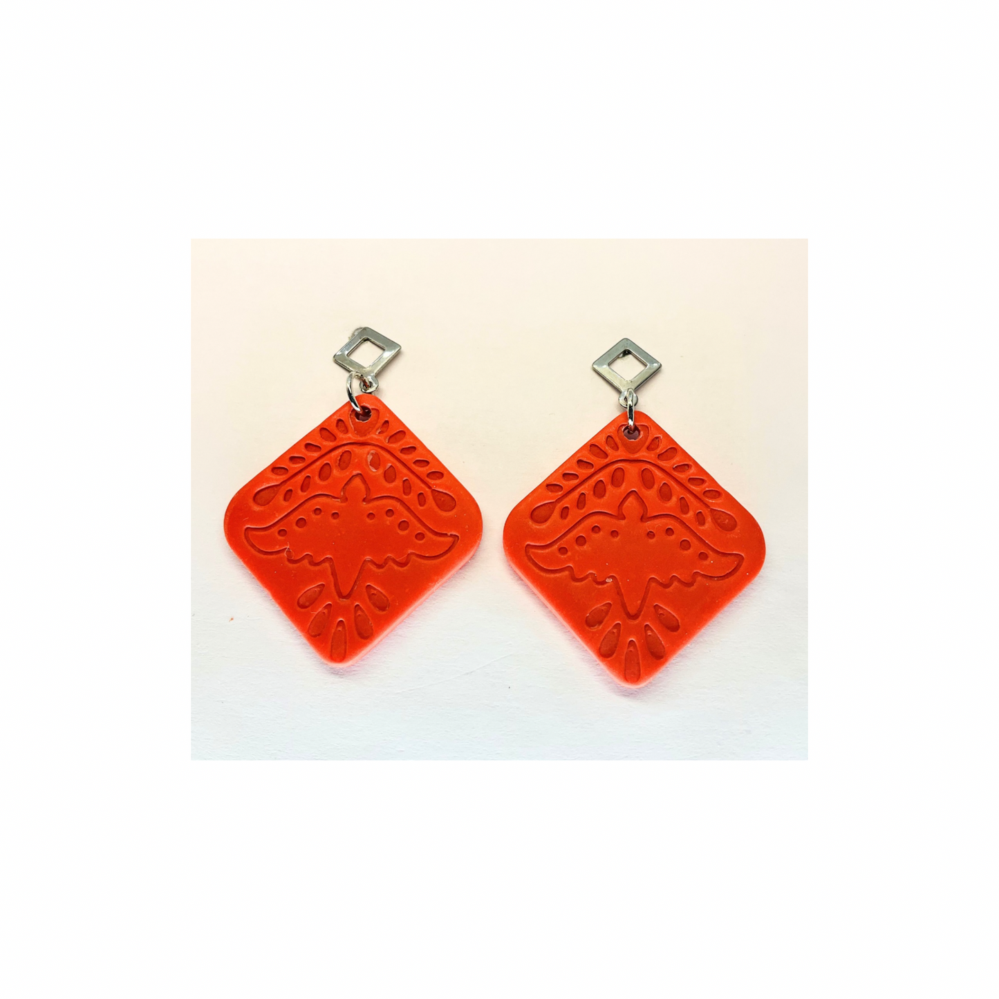 Southwest Aztec Bird Dangle with Silver Stud Earrings-Crafting By BB