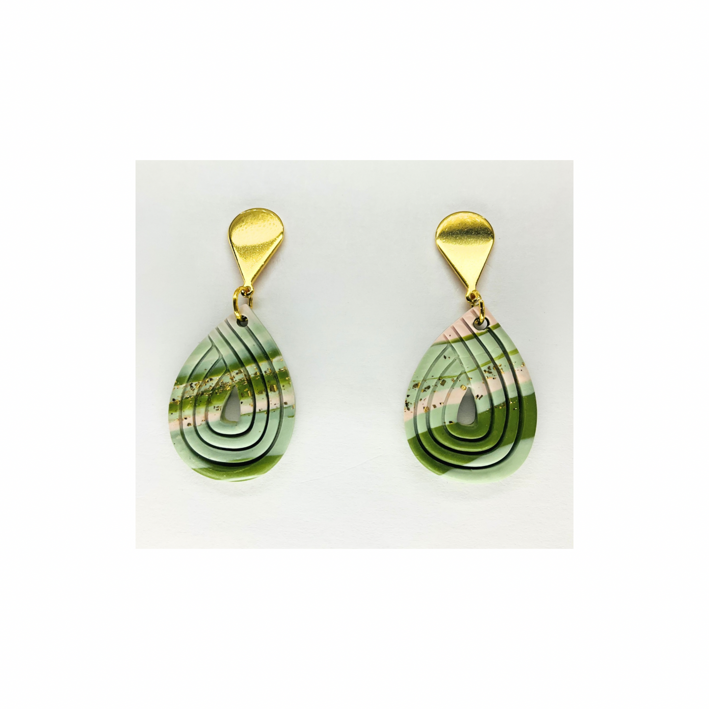 Variegated Teardrop Dangle with Gold Teardrop Earring-Crafting By BB