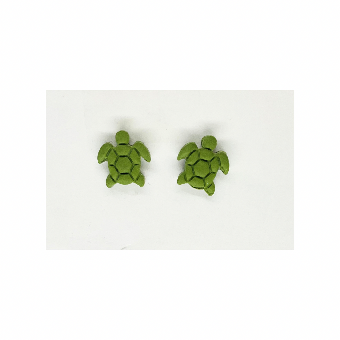 Olive Green Turtle Stud Earring-Crafting By BB