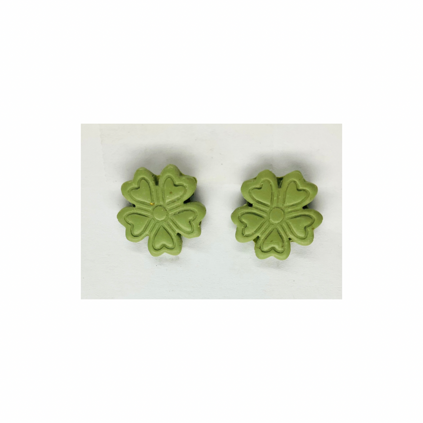 Mint Green Clover Stud Earring