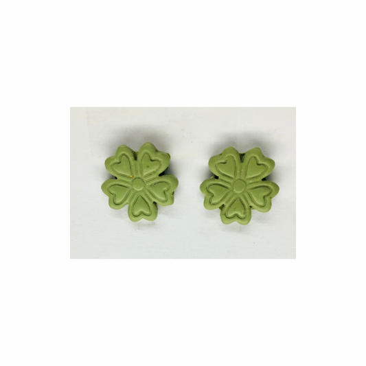 Mint Green Clover Stud Earring