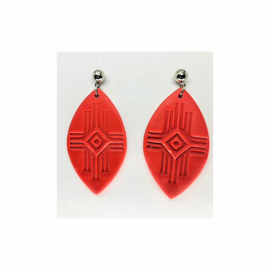 Southwest Geometric Style Dangle with Silver Ball Stud Earrings-Crafting By BB