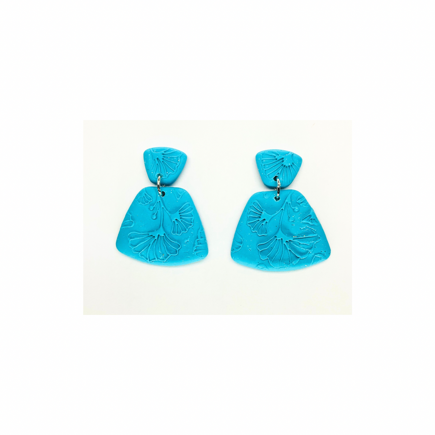 Turquoise Blue Leaf Pattern Stud Earring for Female Fashion Accessory
