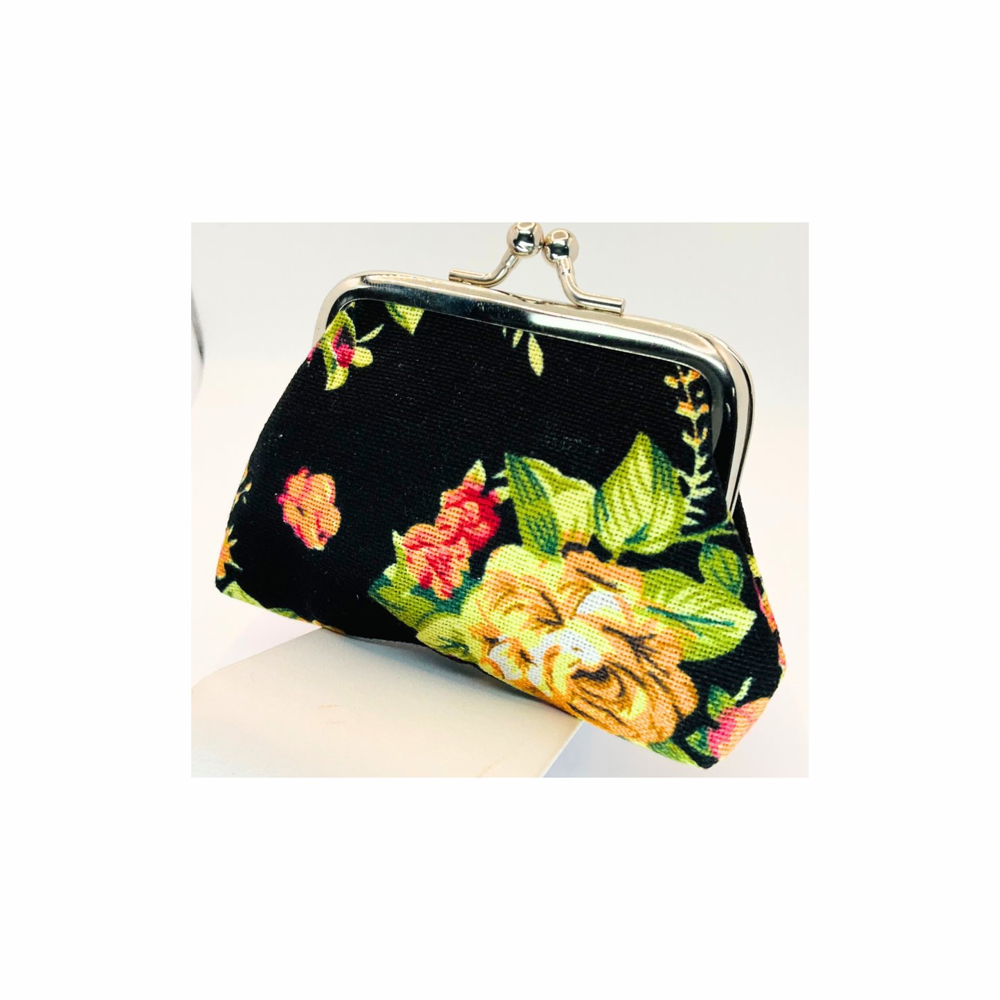 Black Floral Coin Purse-Crafting By BB