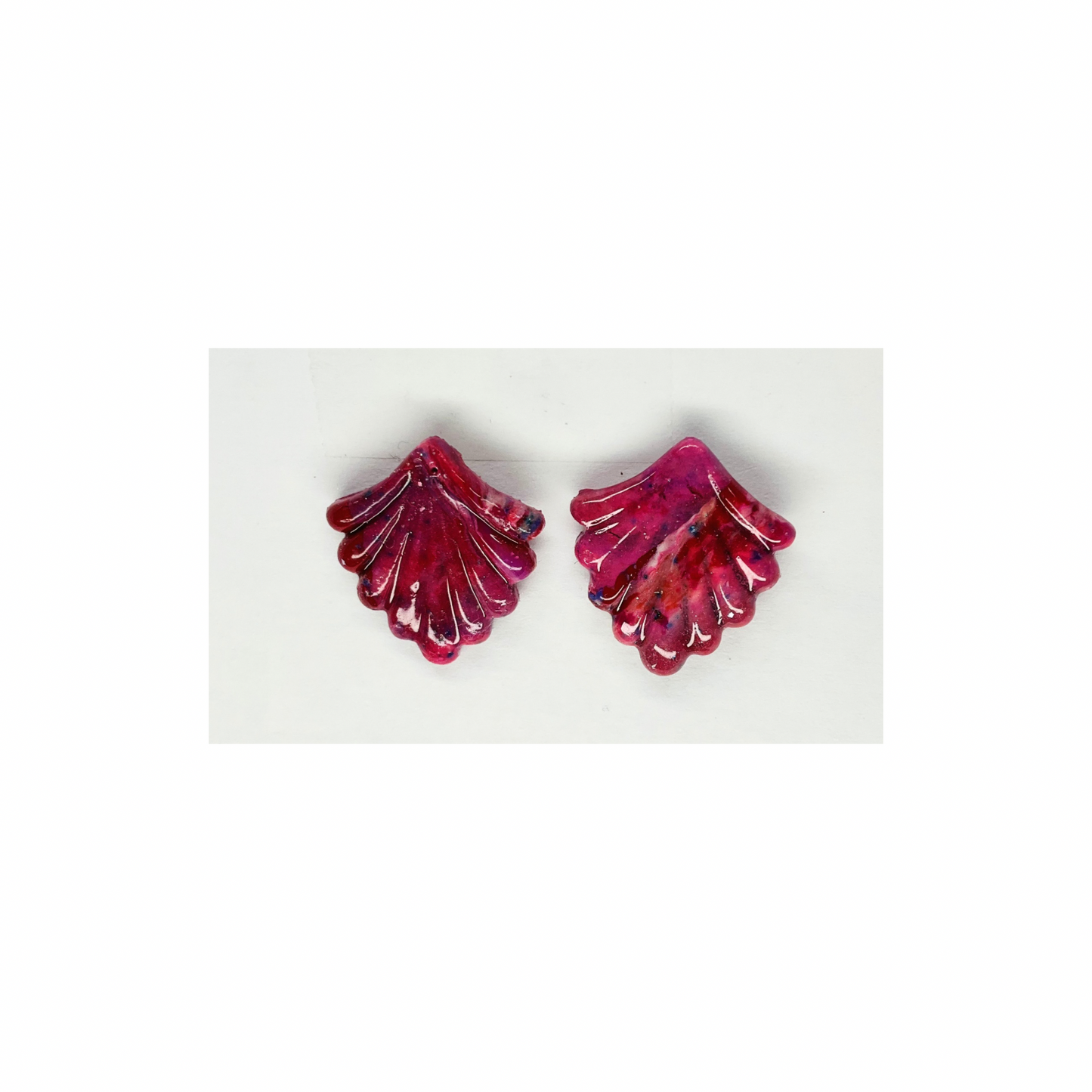Rose Pink Fan Style Stud Earrings | Crafting By BB