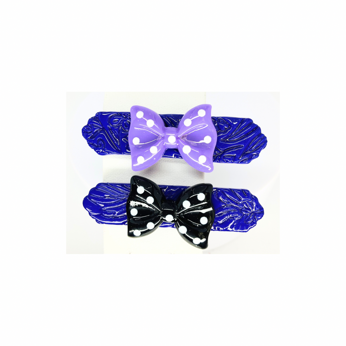 Deep Purple Hair Clips with PolkaDot Bows-Crafting By BB