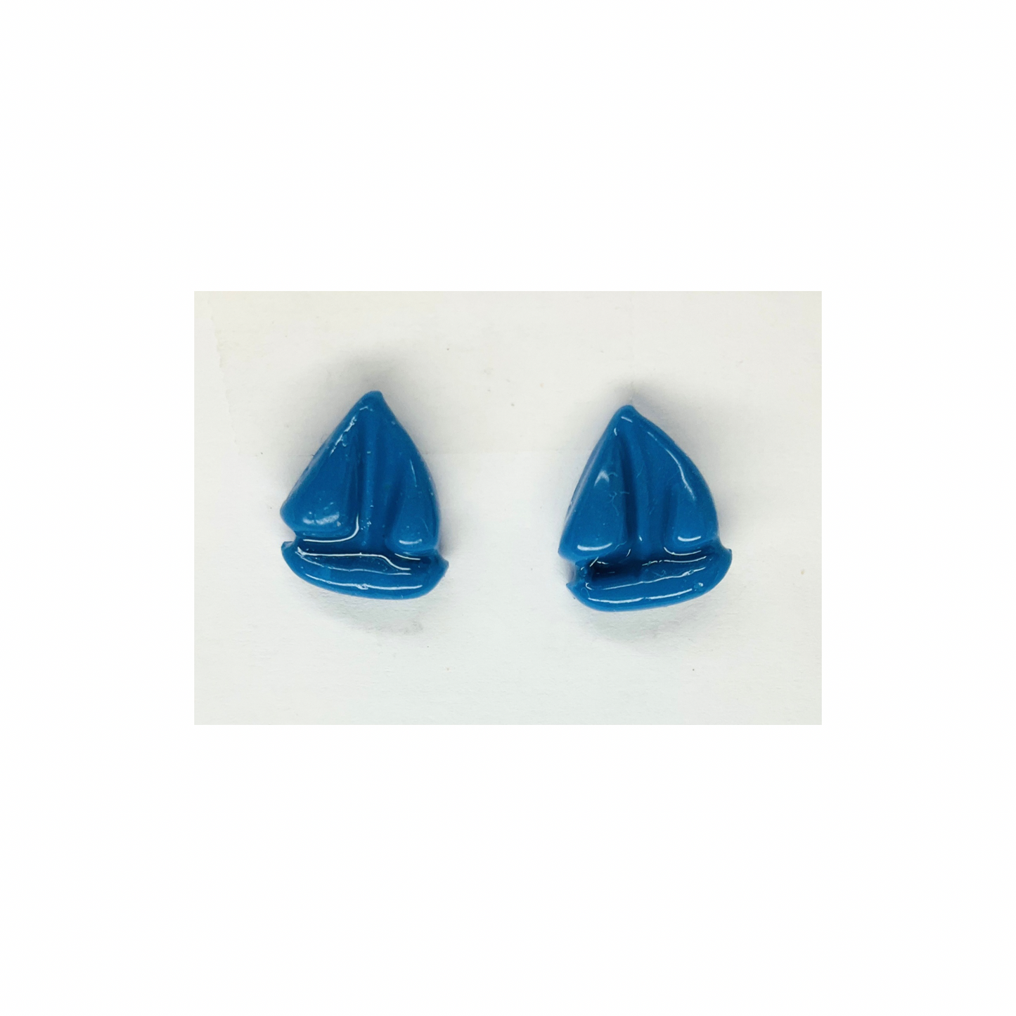 Blue Sail Boat Stud Earrings