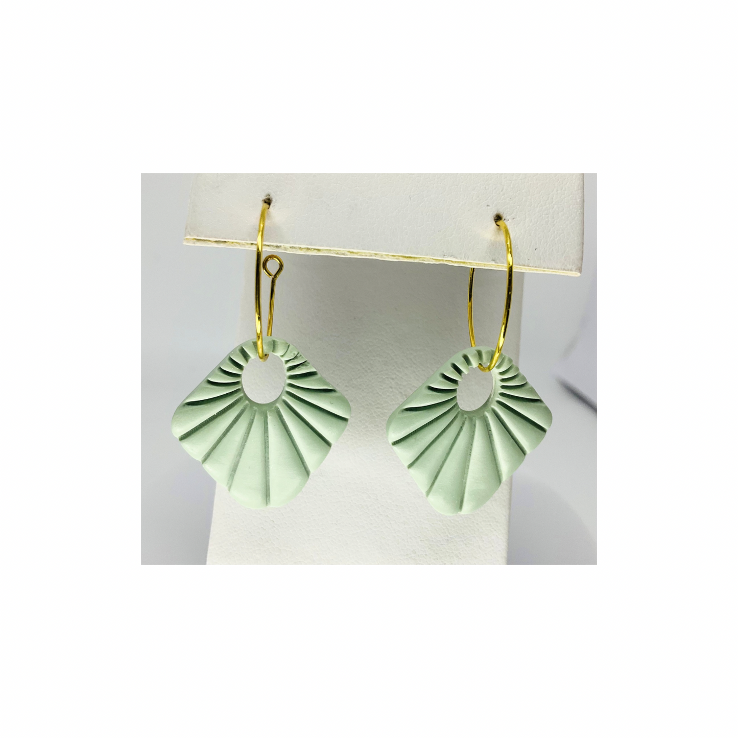 Mint Green Hoop Dangle Earrings | Crafting By BB
