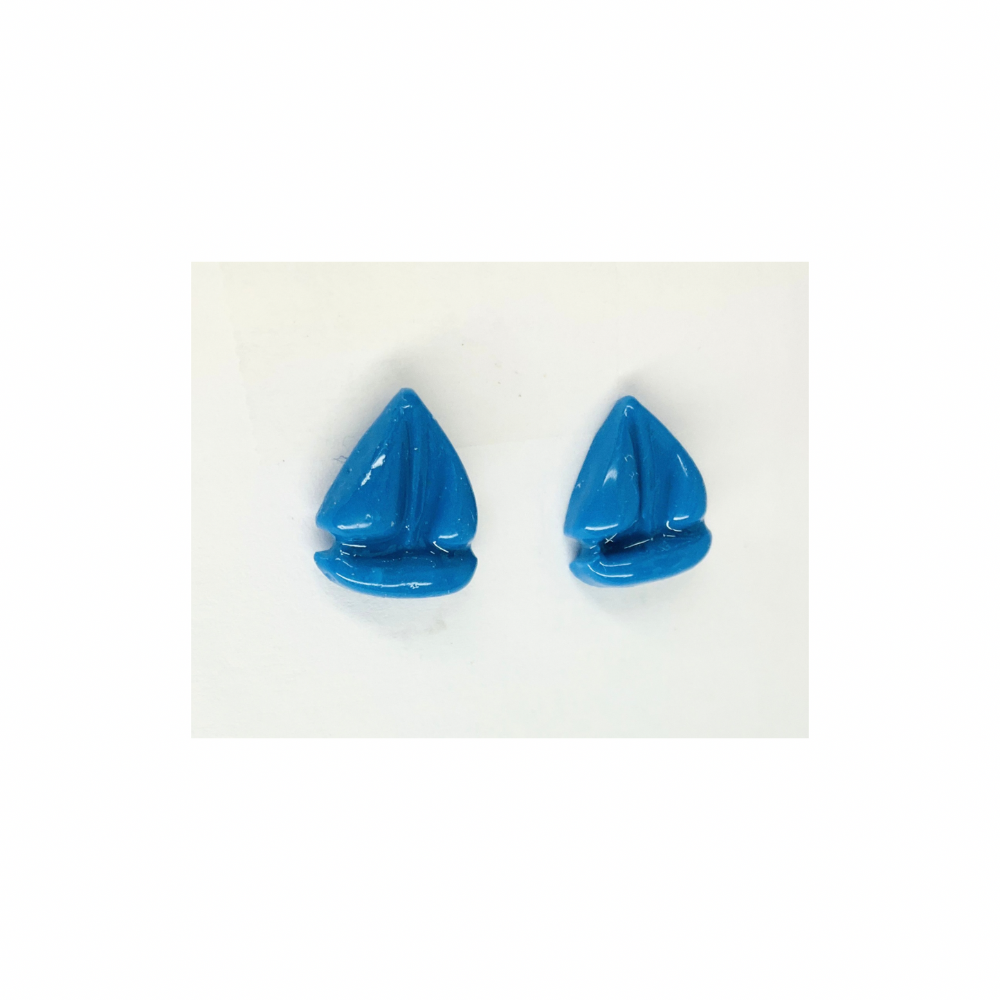 Blue Sail Boat Stud Earrings