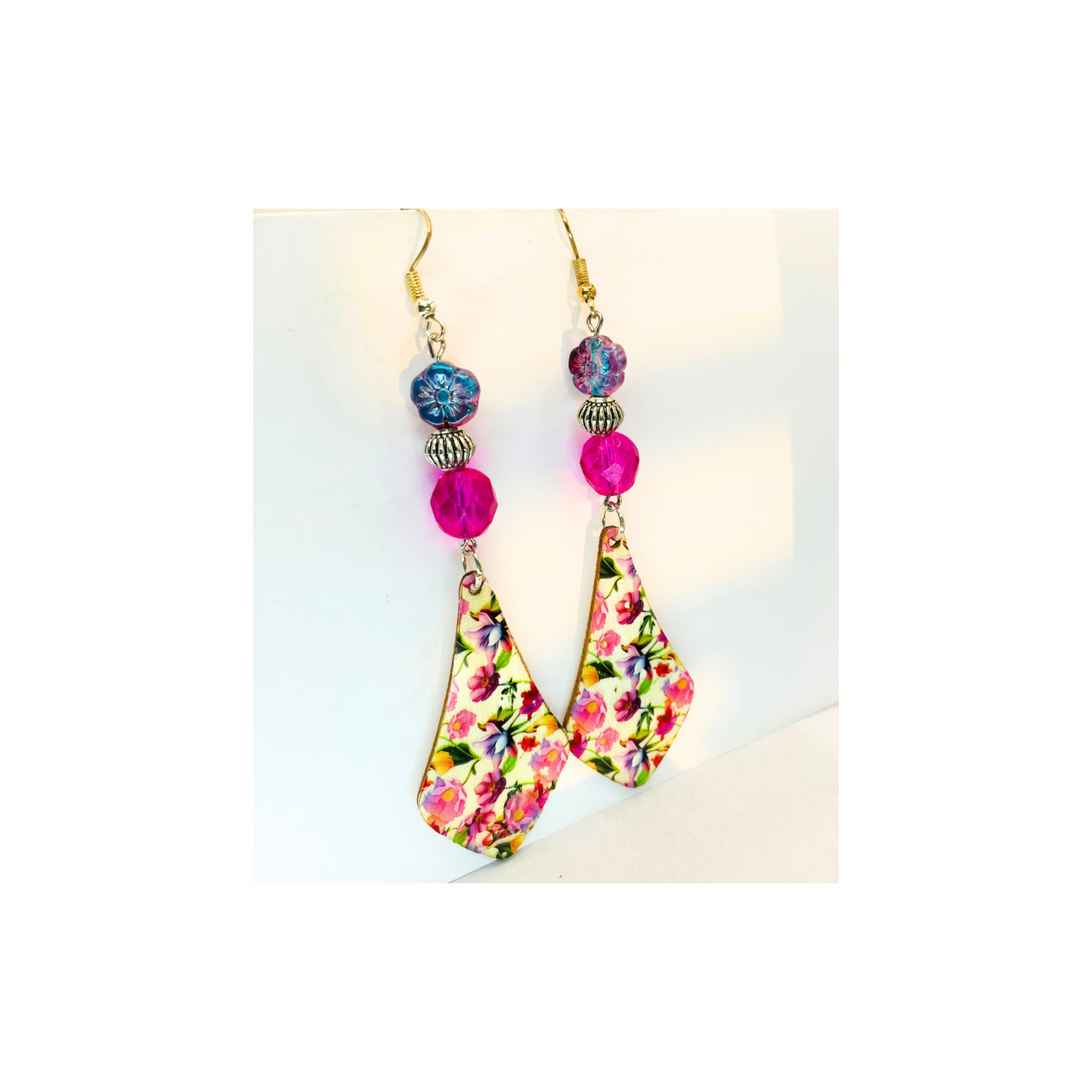 Boho Style French Garden Wood Dangle Earring