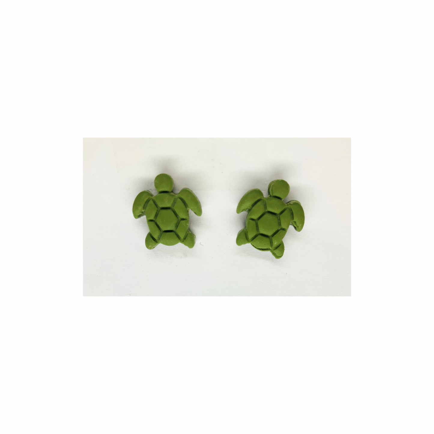 Olive Green Turtle Stud Earring-Crafting By BB