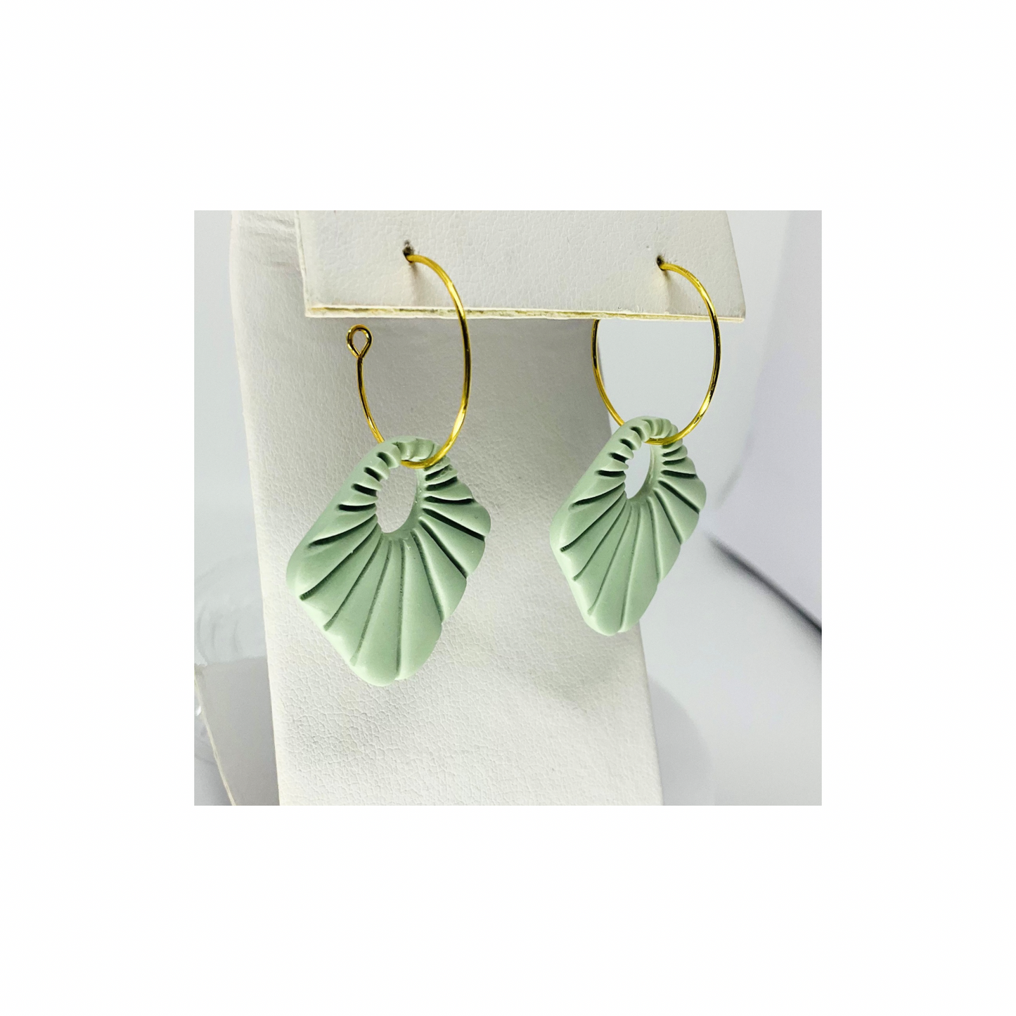 Mint Green Hoop Dangle Earrings | Crafting By BB