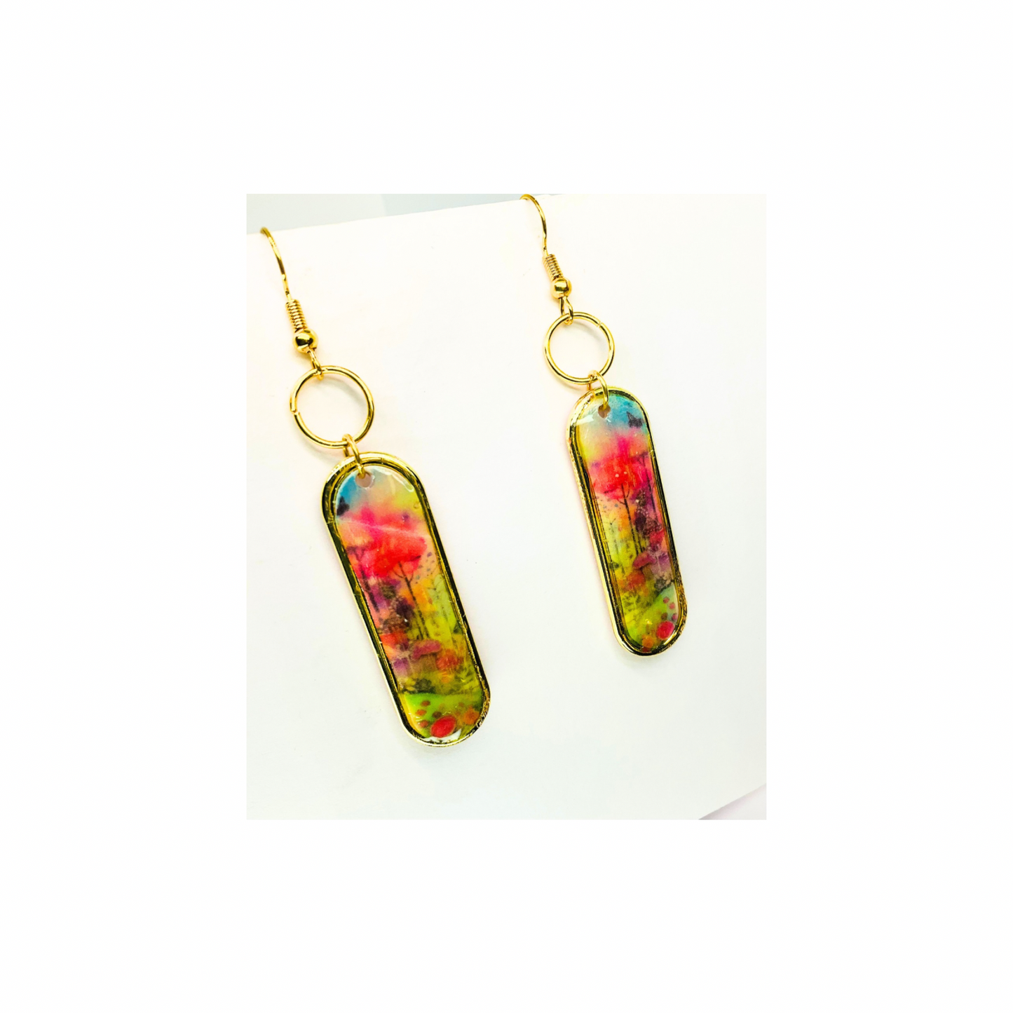 French Garden Collection Gold Bar Floral Dangle Earring