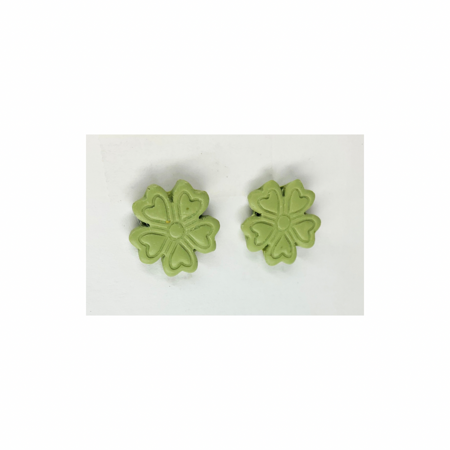 Mint Green Clover Stud Earring