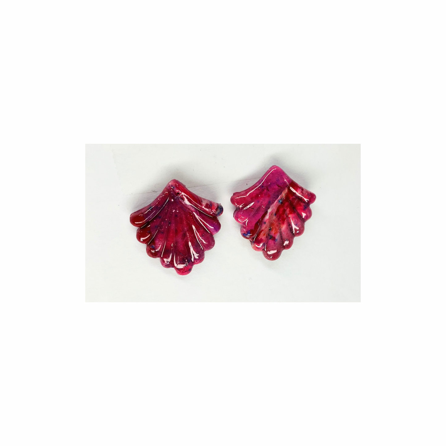 Rose Pink Fan Style Stud Earrings | Crafting By BB