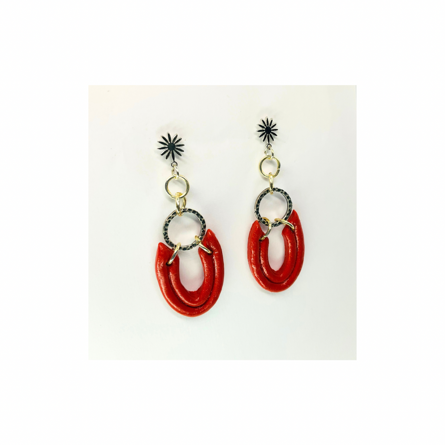 Sienna Loop Silver and Gold Dangle with Star Stud Earrings
