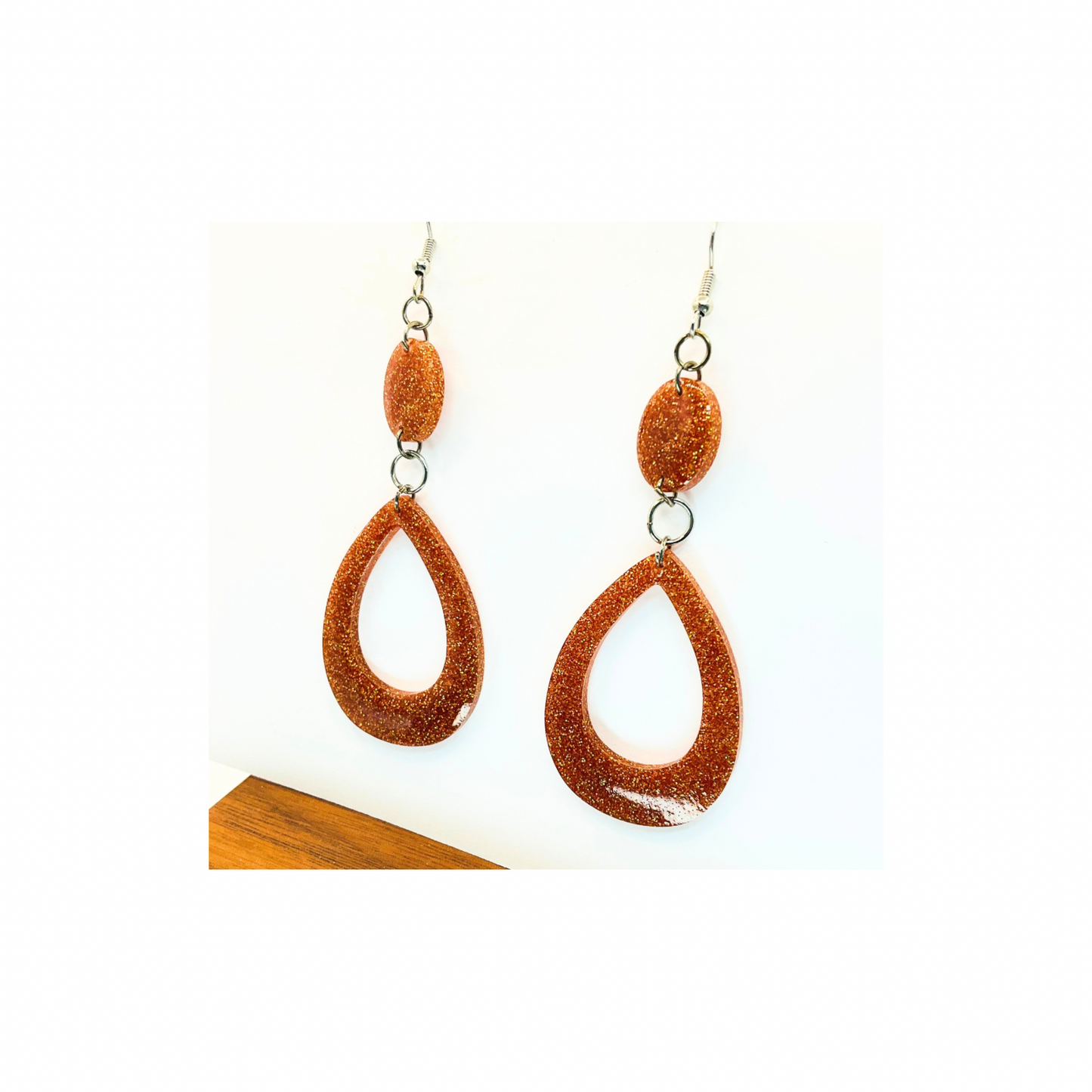 Elegant Copper Sparkle Dangle Earrings