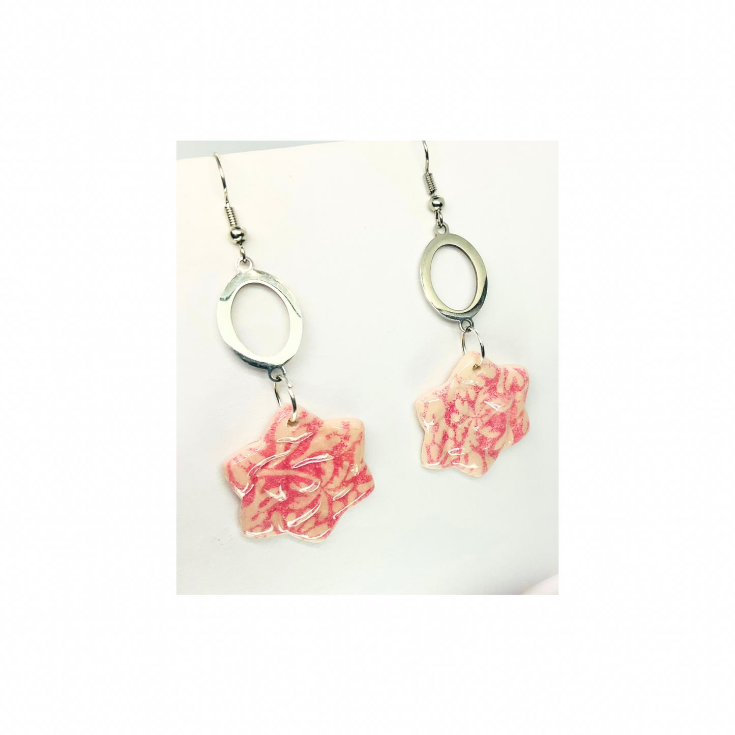 Beach Bloom Collection Pink Star Shape Dangle Earring - Elegant Pink Hue Star Design for Women's Fashion Jewelry