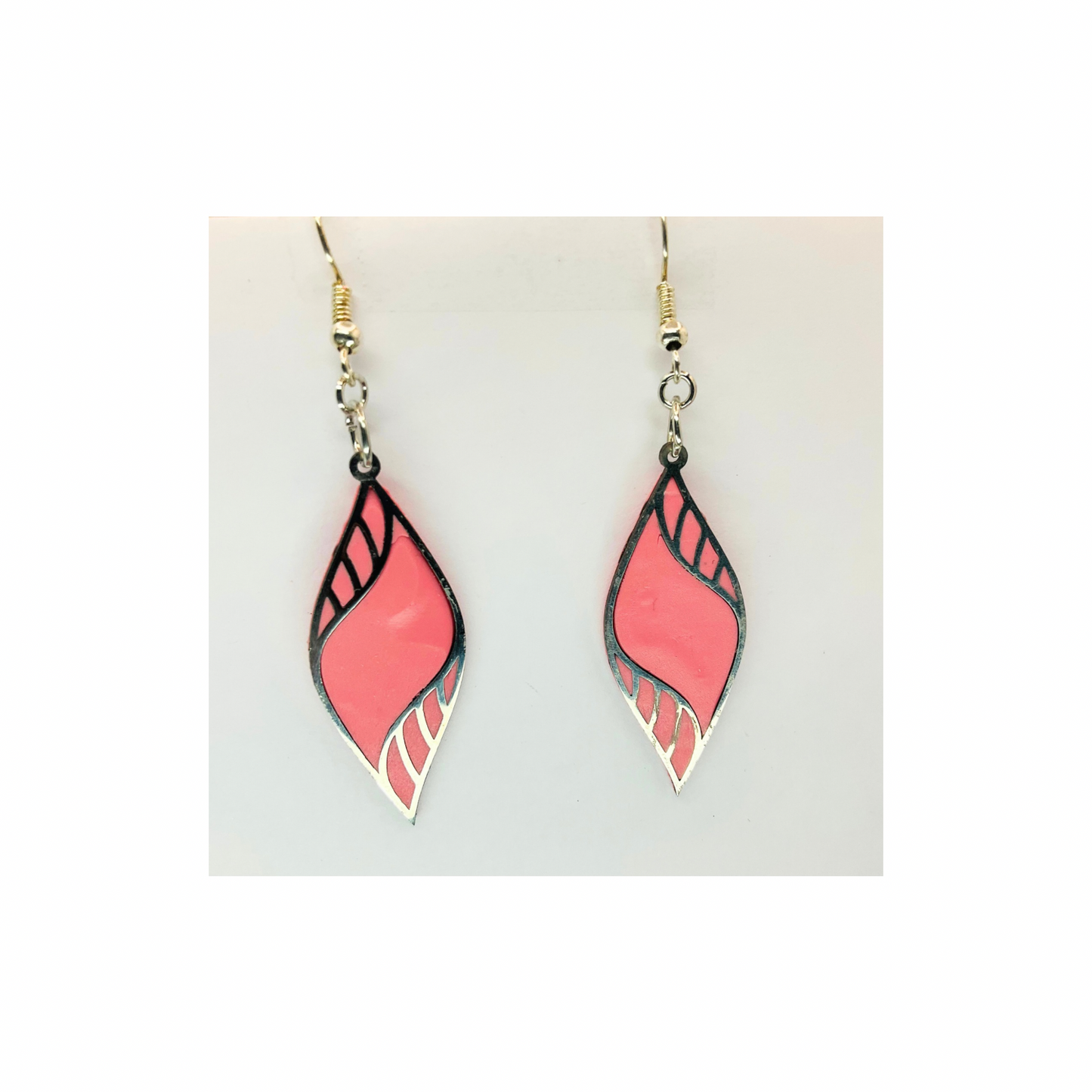 Pink and Silver Swirl Dangle Earring-Crafting By BB