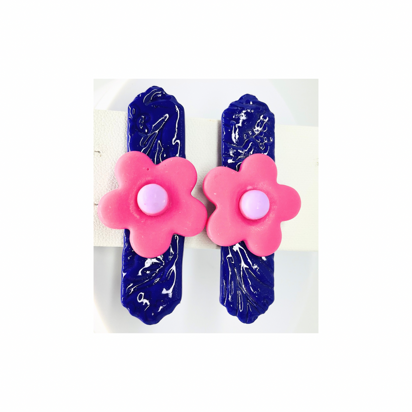 Dark Purple with Pink Flower Hair Clips-Crafting By BB