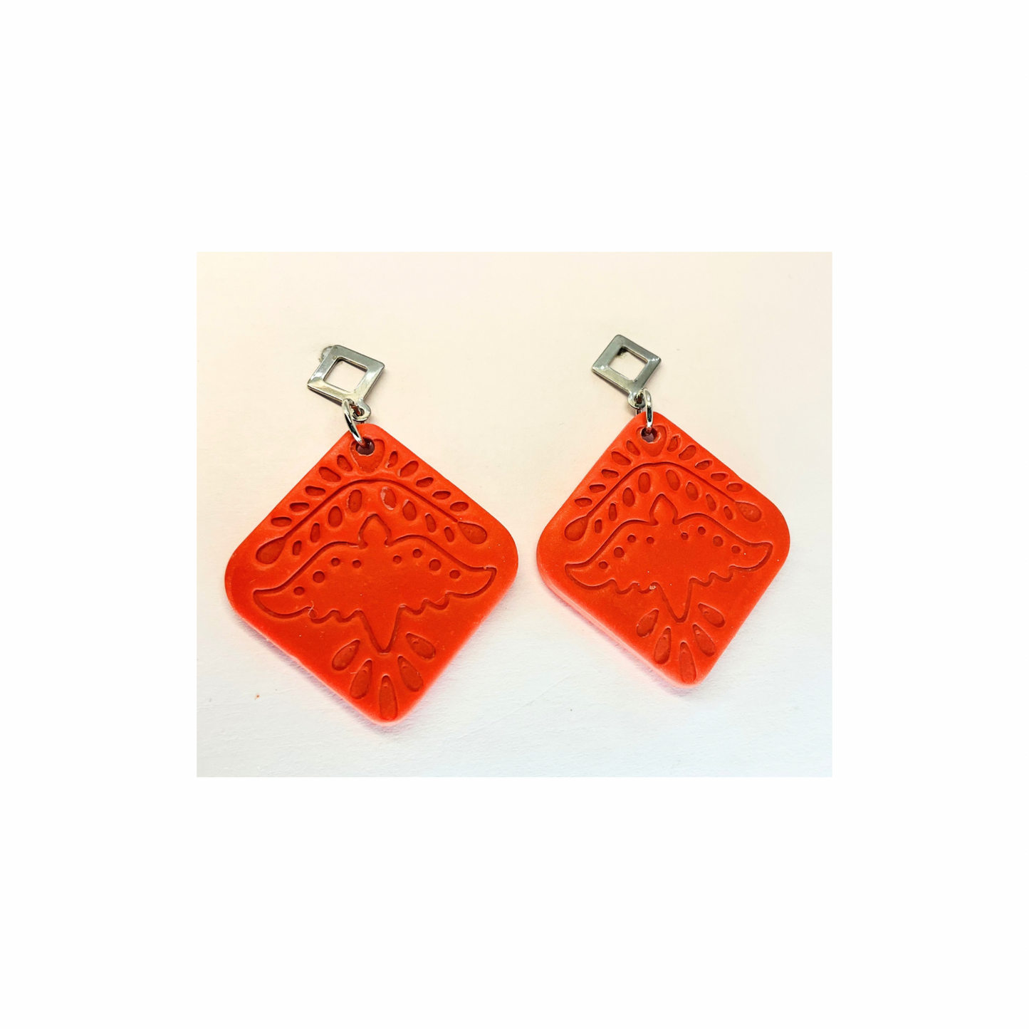 Southwest Aztec Bird Dangle with Silver Stud Earrings-Crafting By BB