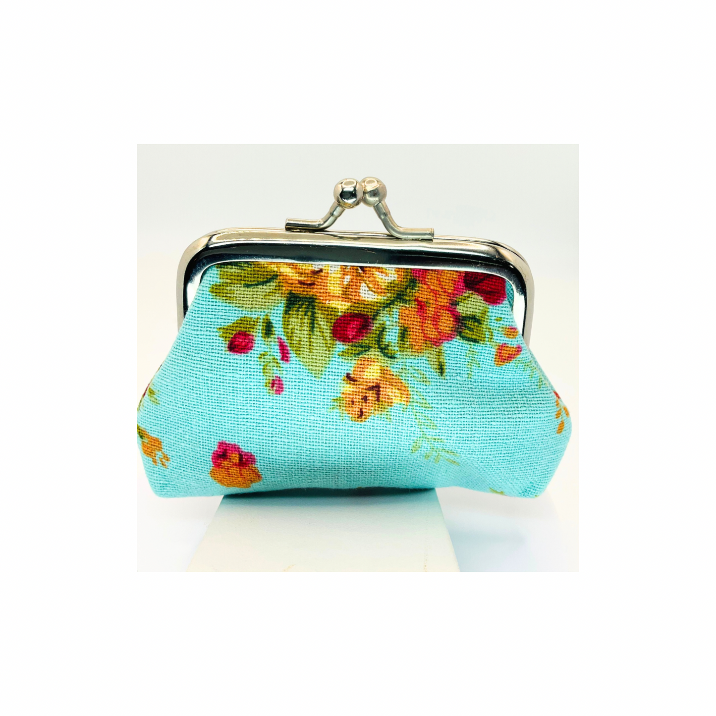 Turquoise Floral Coin Purse
