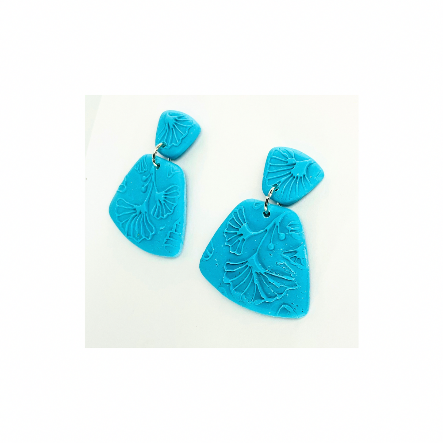 Turquoise Blue Leaf Pattern Stud Earring for Female Fashion Accessory