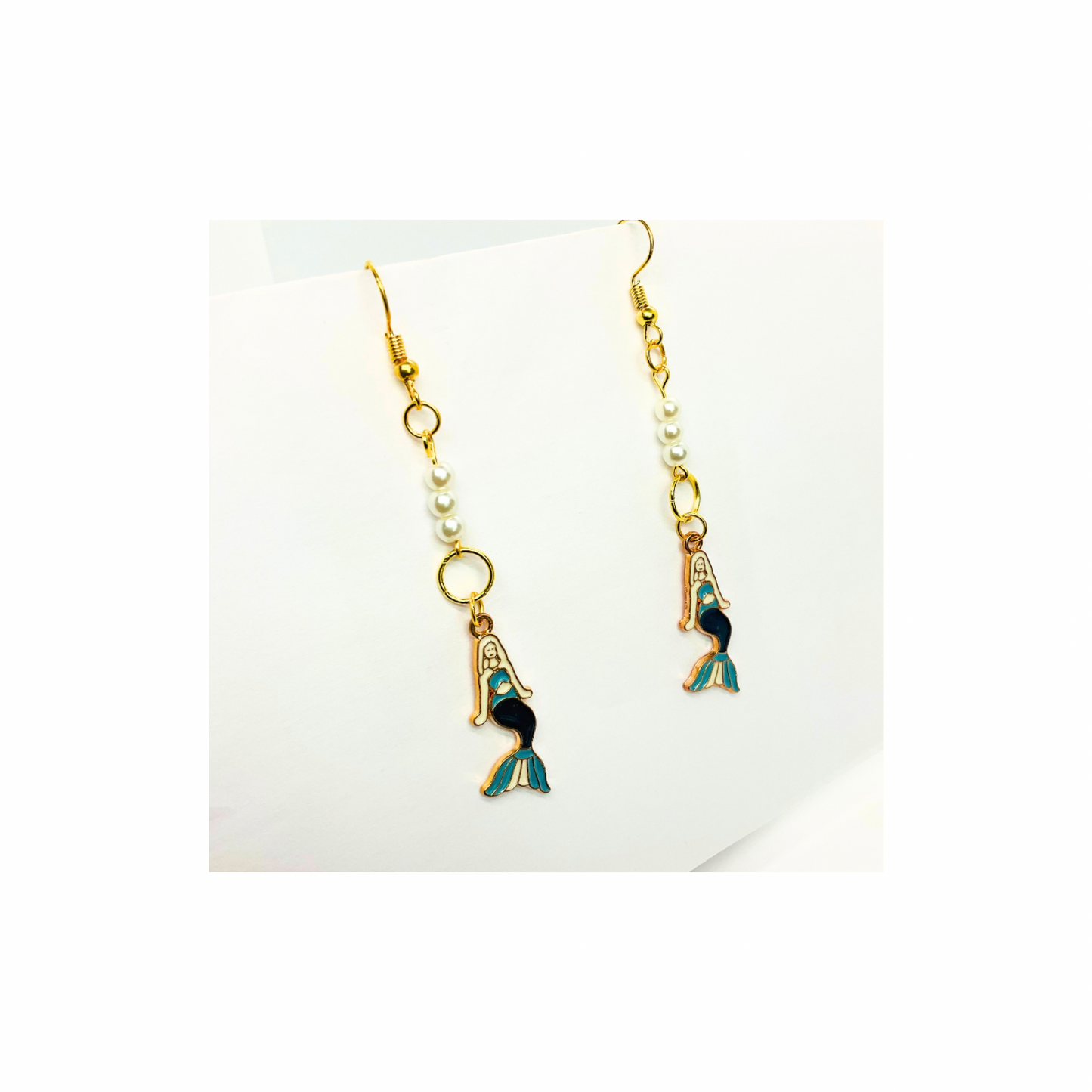Mermaid Collection Gold Mermaid Charm Dangle Earrings