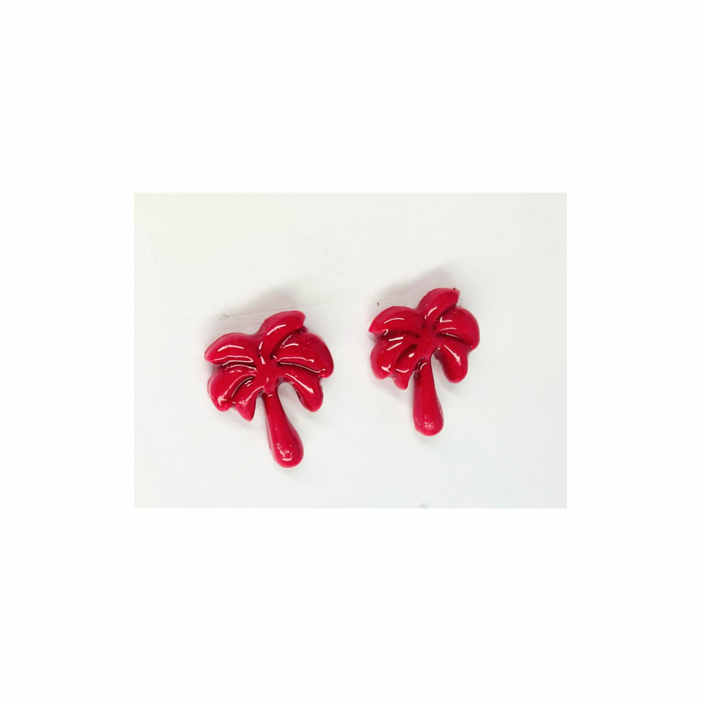 Hot Pink Palm Tree Stud Earrings | Crafting By BB