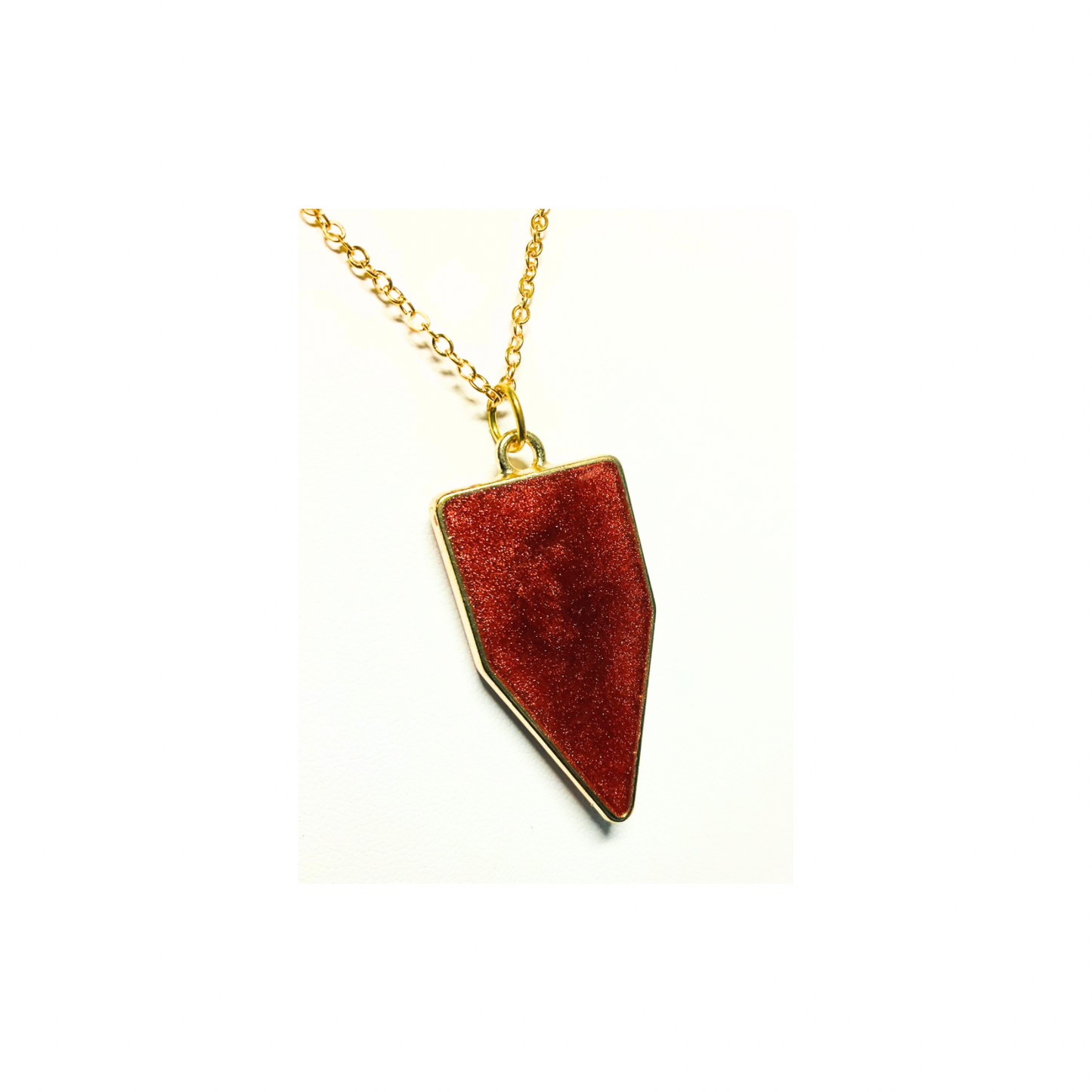 Bronze and Gold Arrow Resin Pendant 18-inch Necklace - Unique Design Jewelry Piece