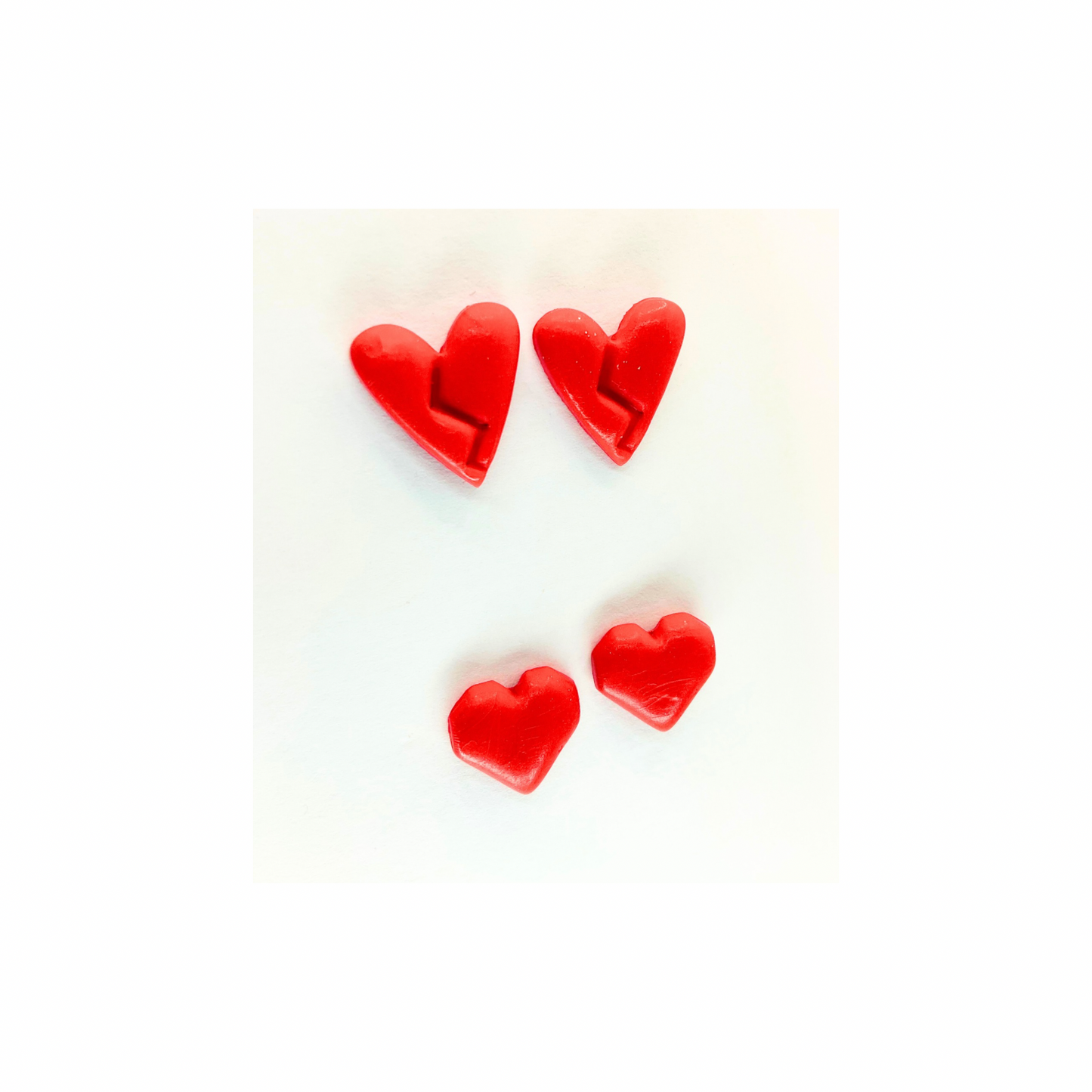 Red Heart Stud Earrings