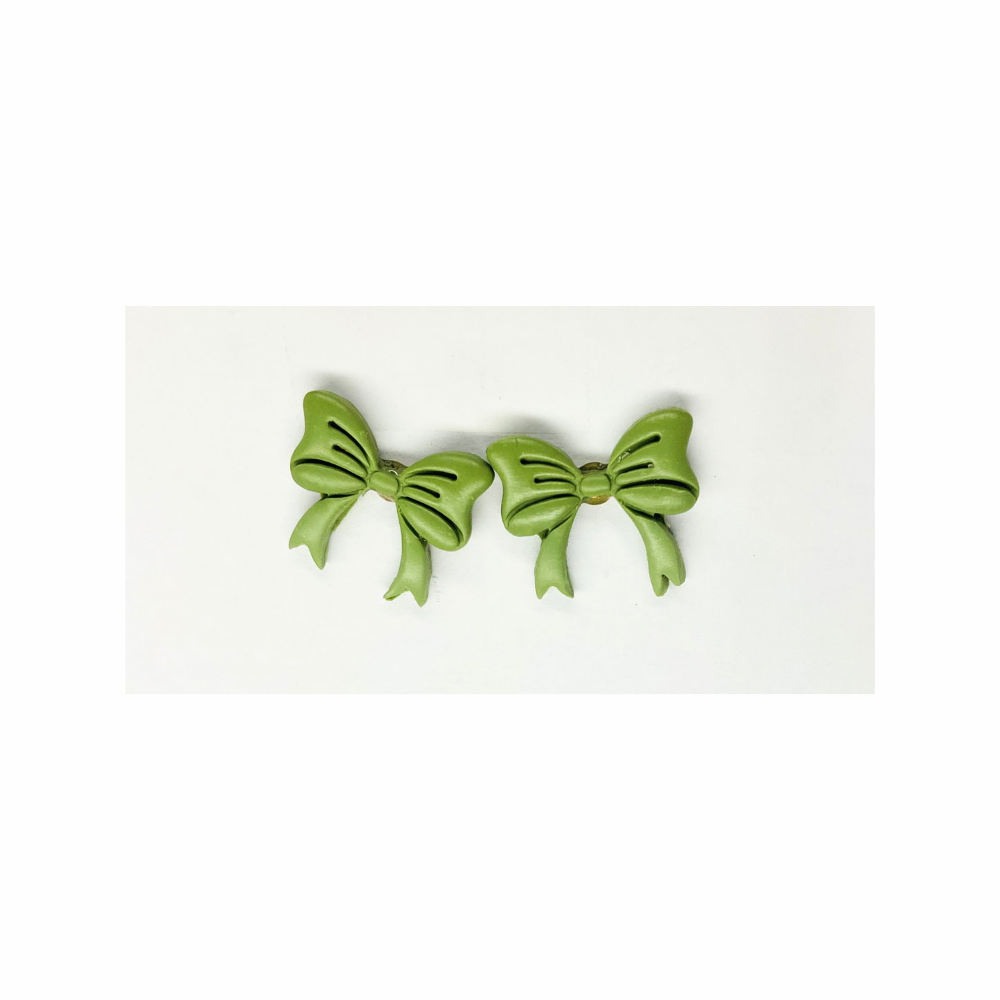 Olive Green Bow Stud Earrings | Crafting By BB
