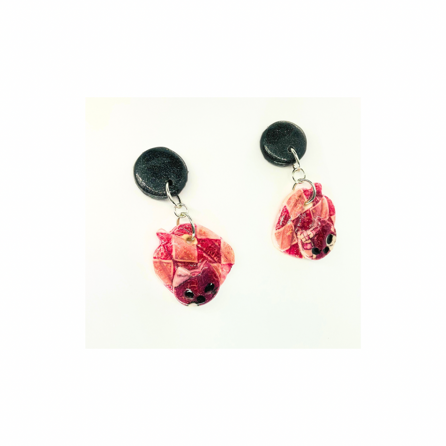 Wizard Collection Tall Pumpkin with Cat Dangle Earrings - Quirky & Eye-Catching Design for Women's Fashion Accessories