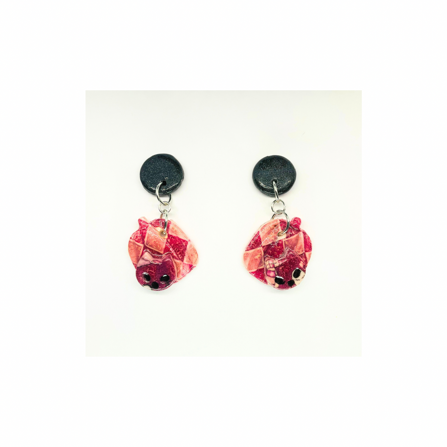 Wizard Collection Tall Pumpkin with Cat Dangle Earrings - Quirky & Eye-Catching Design for Women's Fashion Accessories