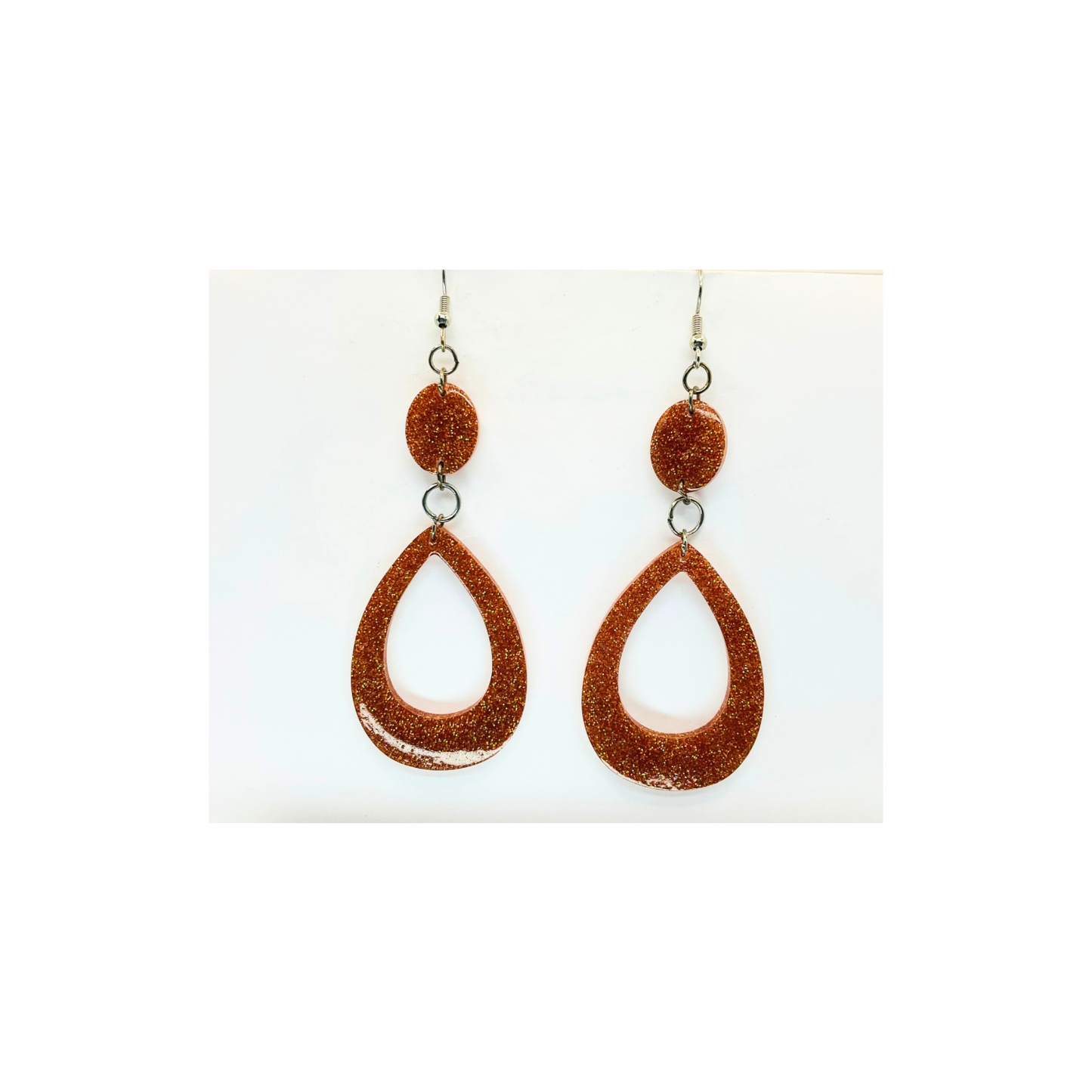 Elegant Copper Sparkle Dangle Earrings