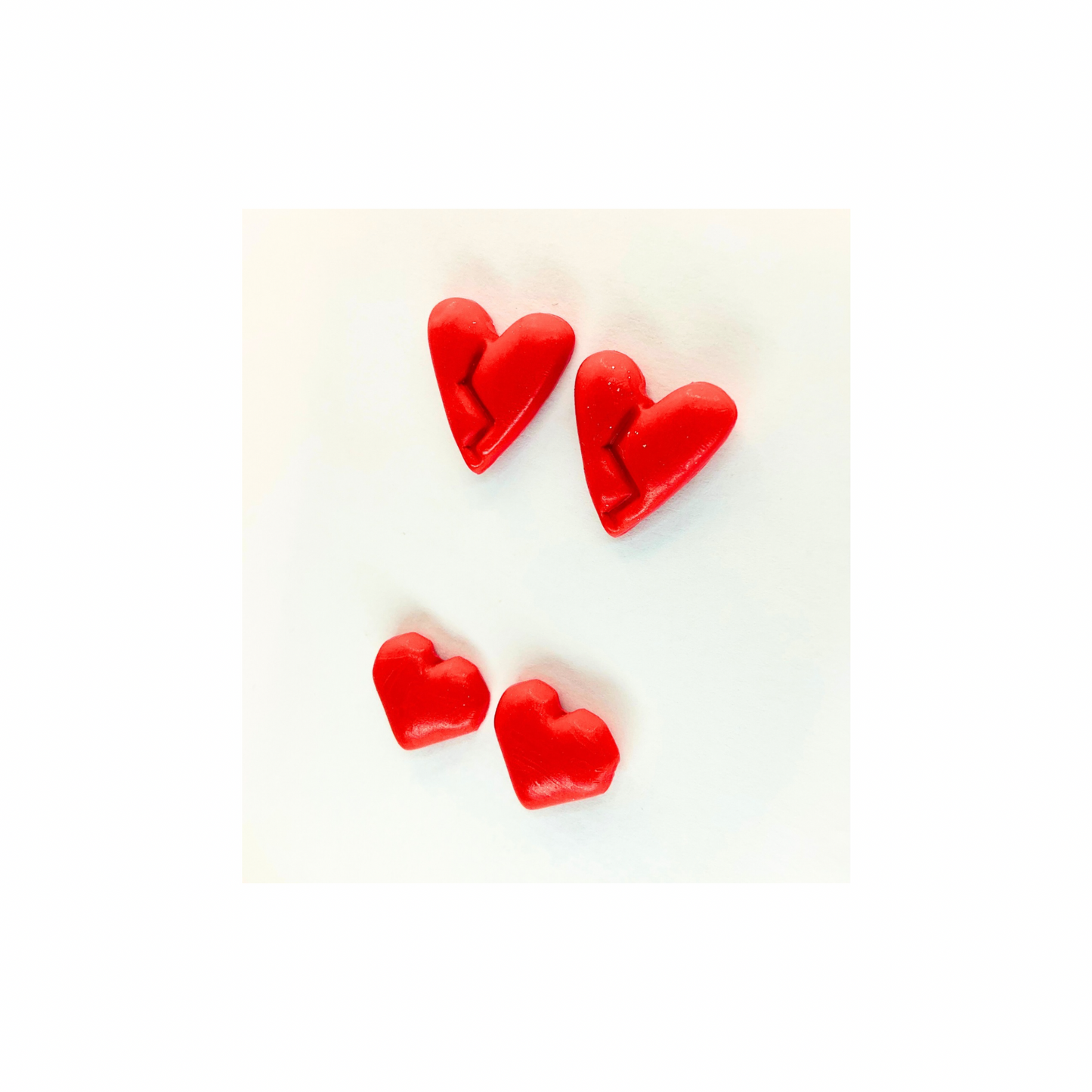 Red Heart Stud Earrings