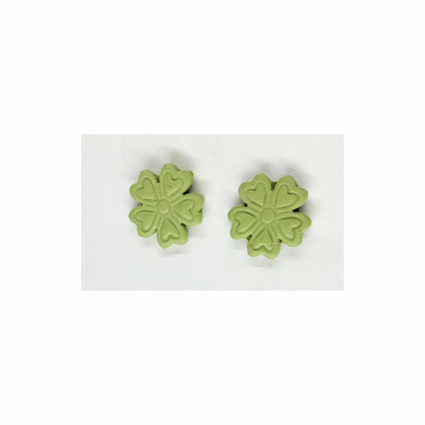 Mint Green Clover Stud Earring