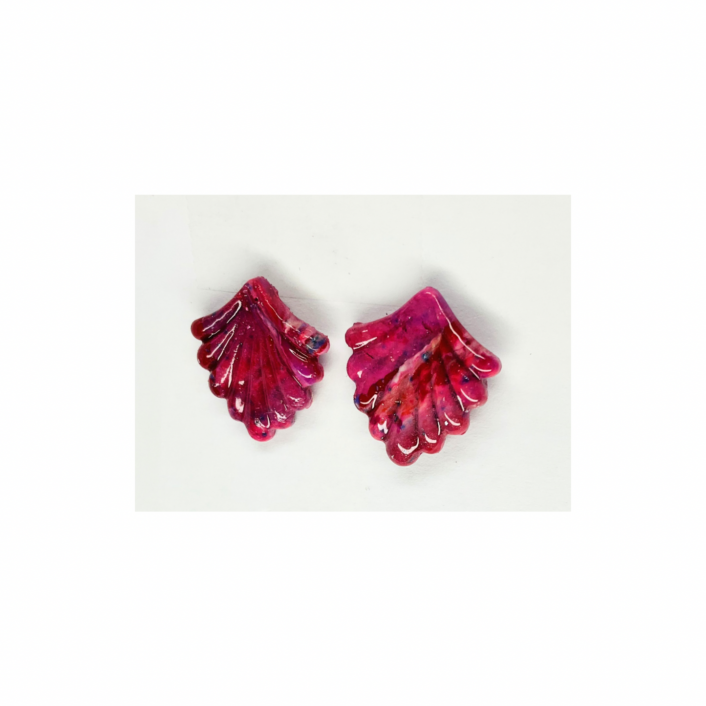 Rose Pink Fan Style Stud Earrings | Crafting By BB