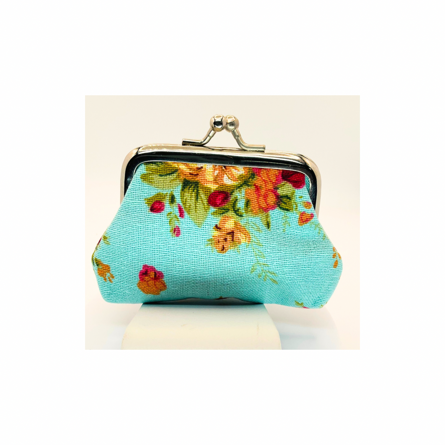 Turquoise Floral Coin Purse
