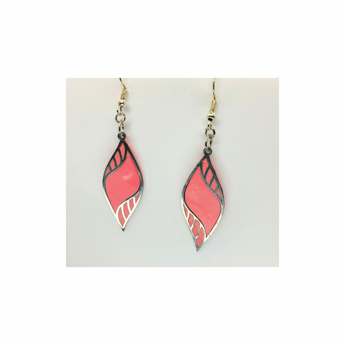 Pink and Silver Swirl Dangle Earring-Crafting By BB