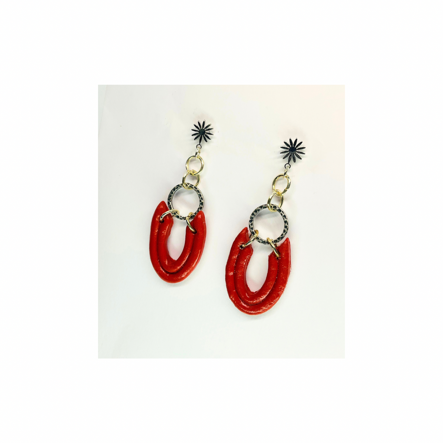 Sienna Loop Silver and Gold Dangle with Star Stud Earrings