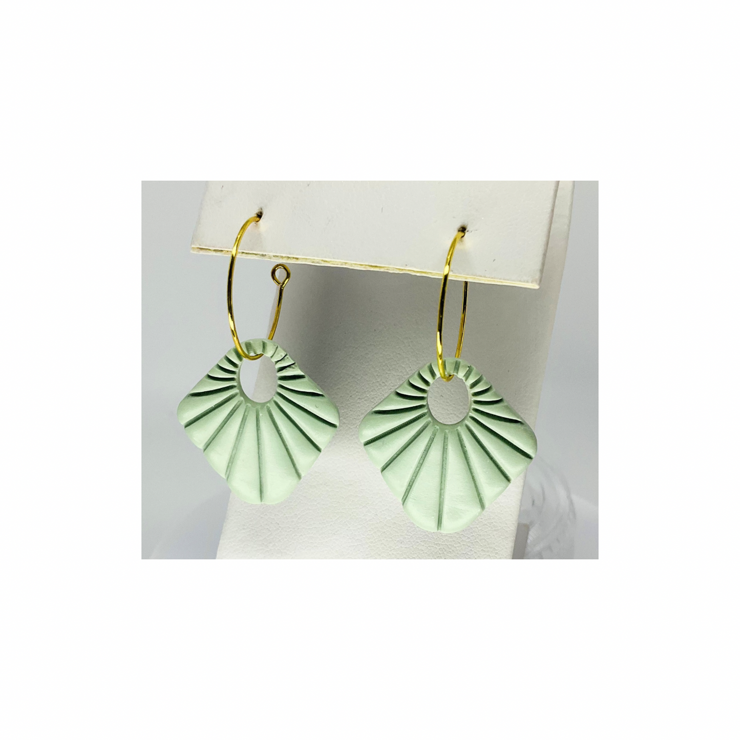 Mint Green Hoop Dangle Earrings | Crafting By BB