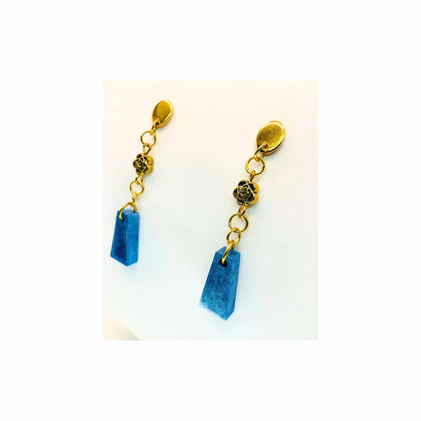 Blue Drop Earrings Stylish, Elegant Jewelry for Everyday Wear Flower