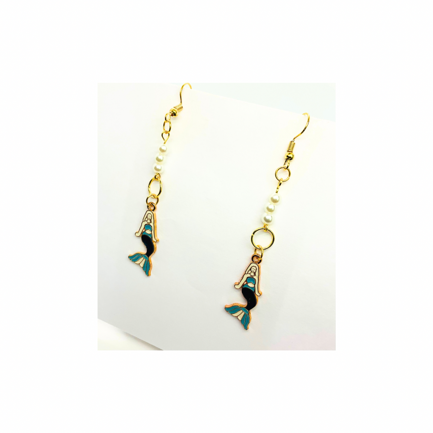 Mermaid Collection Gold Mermaid Charm Dangle Earrings