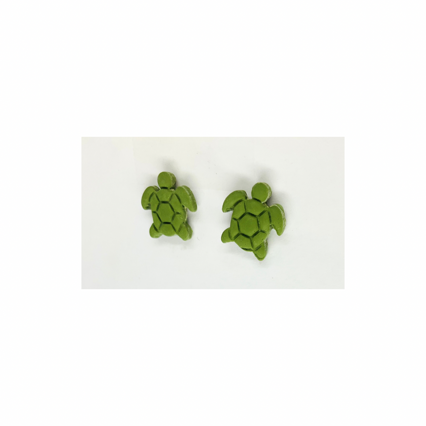 Olive Green Turtle Stud Earring-Crafting By BB